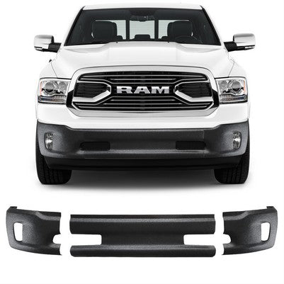 2013-18 Ram 1500 front Armor Coated: Bed-Lined ABS, w/o Sensors with Fog light cutouts