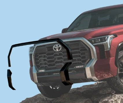 2022-2024 Toyota Tundra Grille Surround Chrome Delete Overlay, Paintable ABS